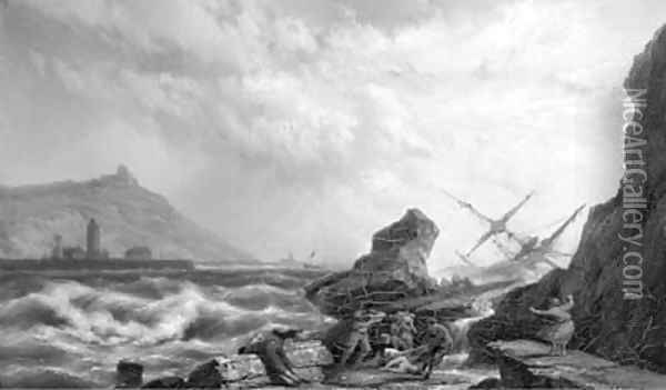 A schipwreck Oil Painting - Johannes Hermanus Koekkoek