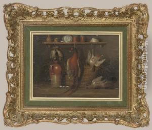A Country Larder Oil Painting - Abel Hold