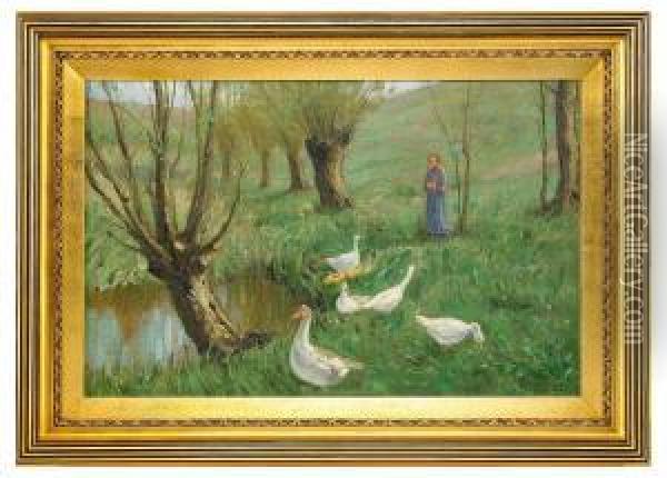 The Shepherdess Oil Painting - Konstantin Semionov. Vysotsky