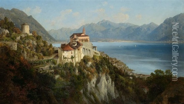 Das Kloster Madonna Del Sasso Bei Locarno Am Lago Maggiore Oil Painting - Josef Schoyerer