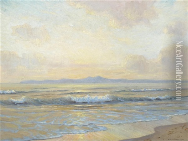 Tranquil Evening Oil Painting - Frank William Cuprien