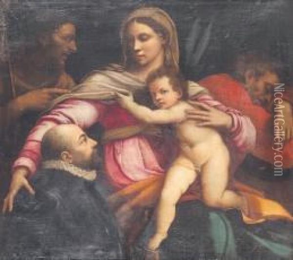 Sacra Famiglia Oil Painting - Sebastiano Del Piombo