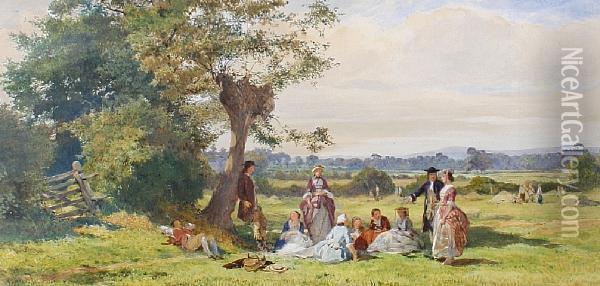 A Summer Picnic Oil Painting - John Absolon