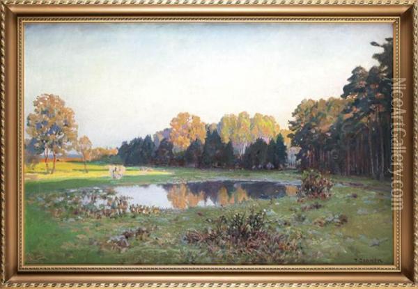 Pejzaz Letni Oil Painting - Teodor Ziomek