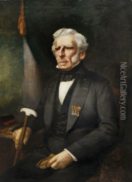 Portrait Wolf Adolf August Von Luttichau Oil Painting - Ferdinand von Rayski