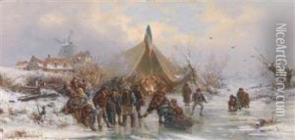 Winter Delight Oil Painting - Friedrich Josef Wailand