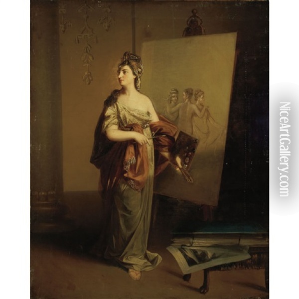 Allegory Of Painting Oil Painting - Angelika Kauffmann