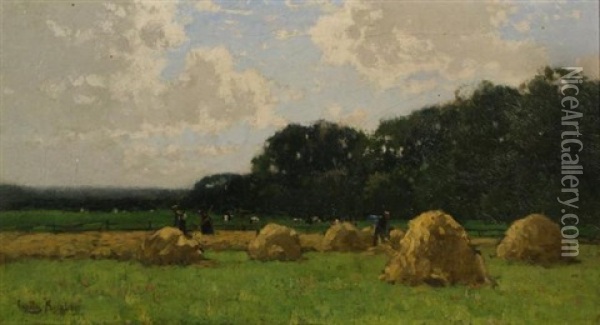 Farmers On The Field Oil Painting - Cornelis Kuypers