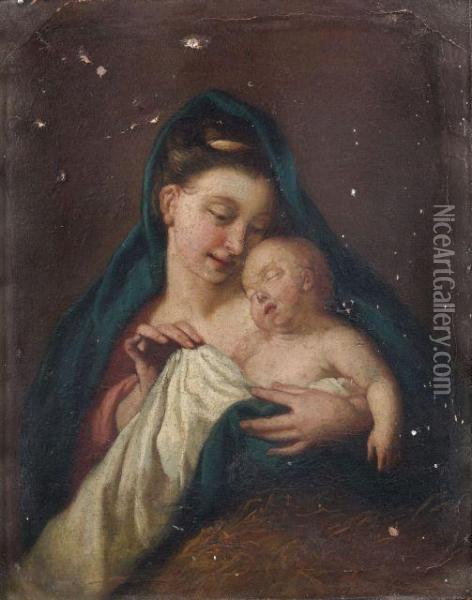 La Vierge A L'enfant Oil Painting - Jean Francois de Troy
