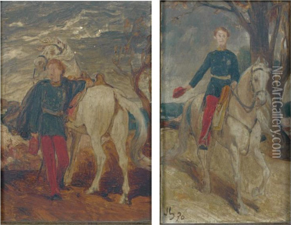 Portrait De Cavaliers Oil Painting - Jules Joseph Lefebvre