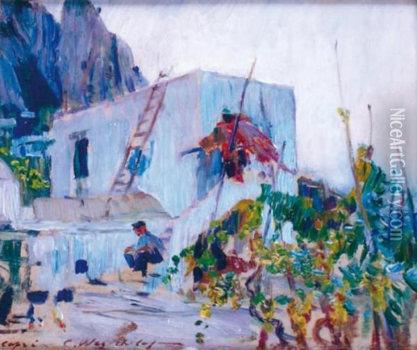 Maison De Pecheur A Capri Oil Painting - Constantin Alexandr. Westchiloff