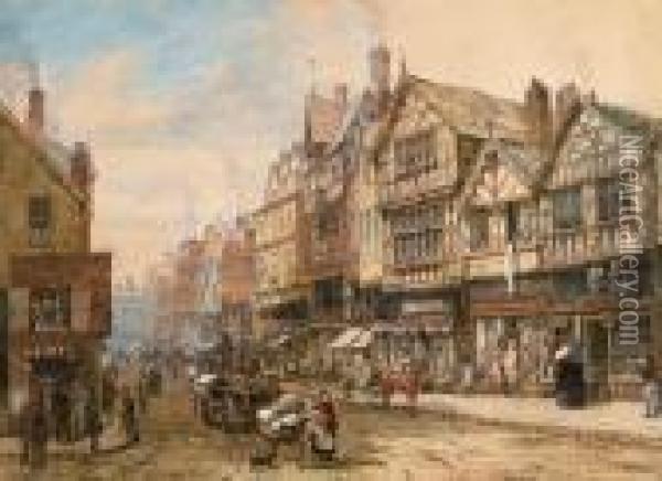 Bridge Street, Chester Oil Painting - Louise Rayner