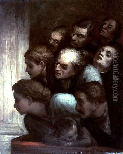 The Free Performance Oil Painting - Honore Daumier