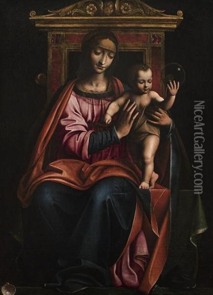 Madonna In Trono Con Bambino Oil Painting - Bernardino Luini