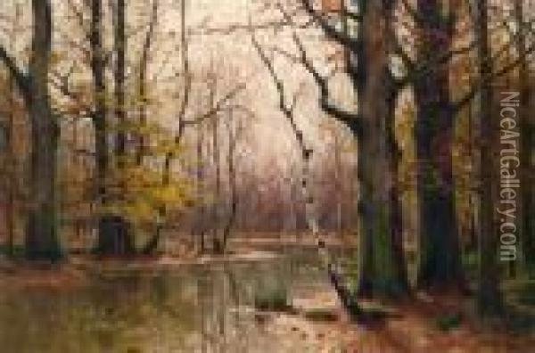 Herbstliche Flusslandschaft Oil Painting - Walter Moras