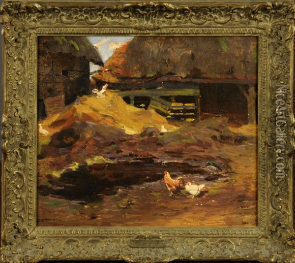 Cour De Ferme Oil Painting - Frederick Hall