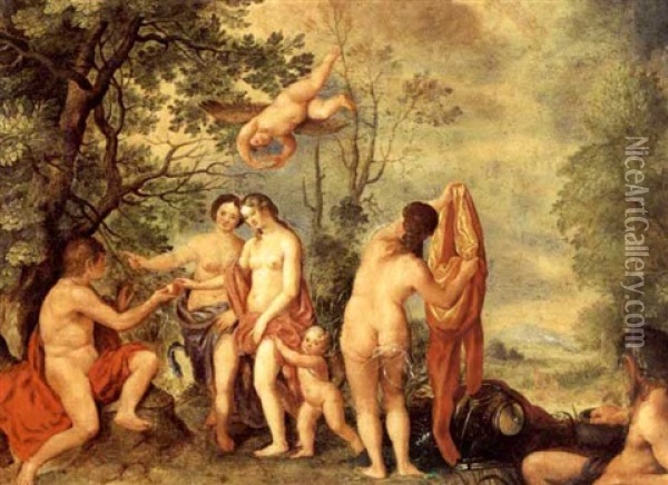 The Judgement Of Paris Oil Painting - Erasmus Quellinus II