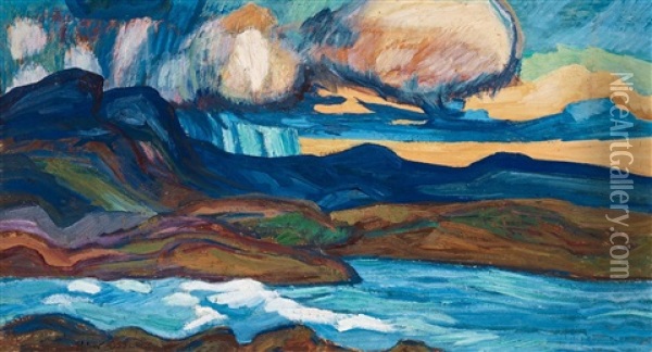 Cloudy Sky In The Mountains Oil Painting - Helmer Osslund