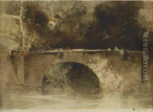 Stone Bridge Oil Painting - Tom Garrett