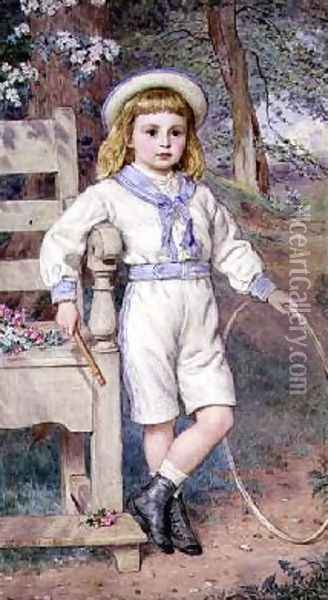Boy with a Hoop 1875 Oil Painting - John Collingham Moore