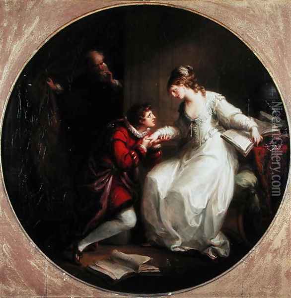 Abelard soliciting the hand of Heloise Oil Painting - Angelica Kauffmann