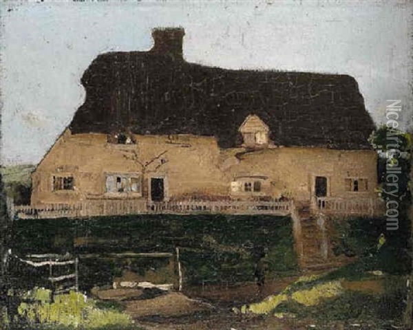Chine Cottage, School Lane, Burwash Oil Painting - William Nicholson