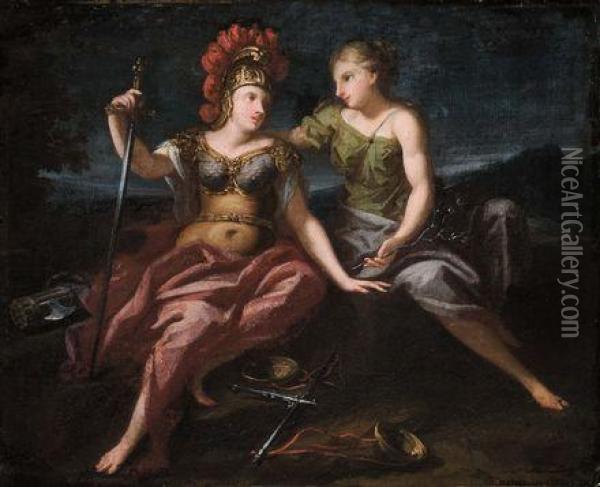 Allegoria Della Pace E Della Giustizia Oil Painting - Pietro Dandini