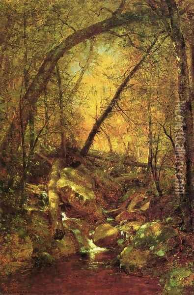 Sunshine on the Brook Oil Painting - Thomas Worthington Whittredge