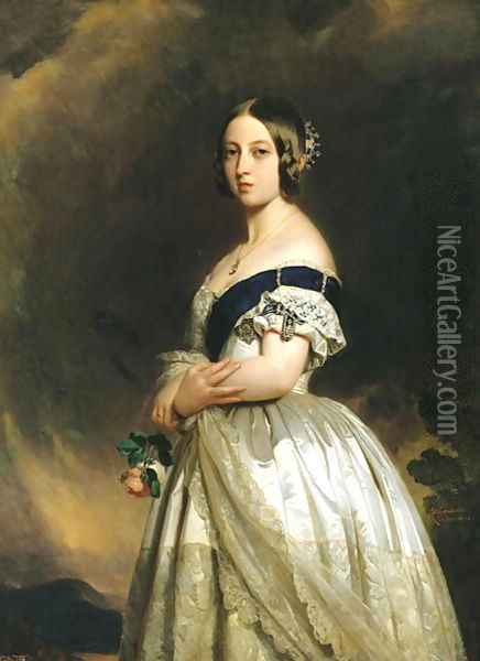 Queen Victoria 2 Oil Painting - Franz Xavier Winterhalter