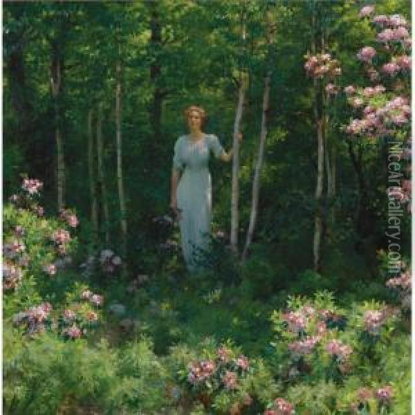 The Edge Of The Woods Oil Painting - Charles Curran