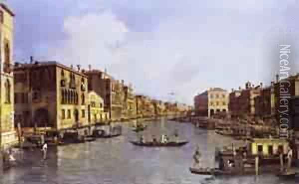 The Grand Canal Looking Down To The Rialto Bridge 1758-63 Oil Painting - (Giovanni Antonio Canal) Canaletto