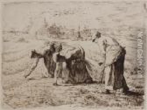 The Gleaners (melot M 12) Oil Painting - Jean-Francois Millet