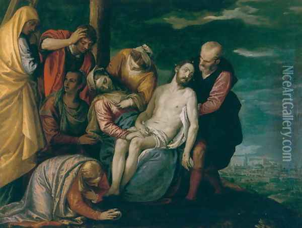 The Burial of Christ Oil Painting - Gian Battista Zelotti