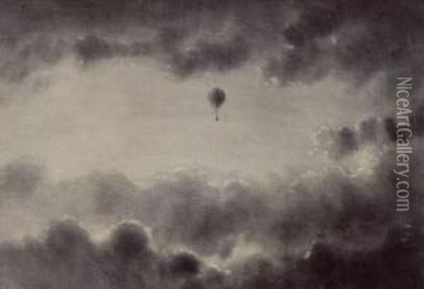 Le Ballon De Monsieur Glaisher Dans Les Nuages
 Crayon Noir Et Gommage. Oil Painting - Albert Tissandier