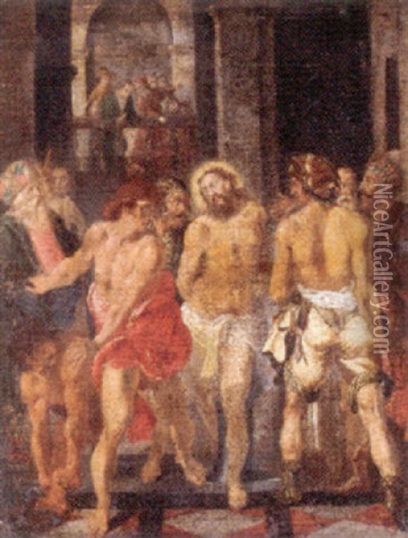 The Flagellation Of Christ Oil Painting - Giuseppe Cesari