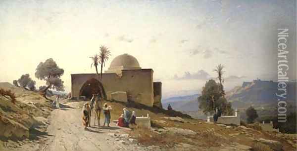 Rachel's Tomb, Bethlehem Oil Painting - Hermann David Salomon Corrodi