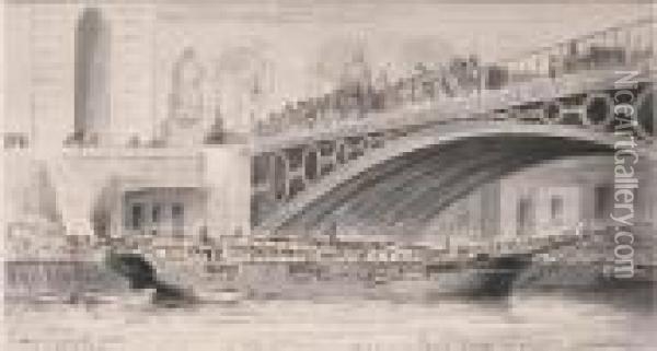 Le Pont Du Carrousel Plume Oil Painting - Jules Achille-Noel