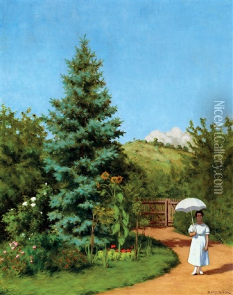 Walk In The Park (nagybanya) Oil Painting - Samu Boertsoek