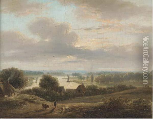 On The River Forth, Sterling Oil Painting - Alexander Nasmyth