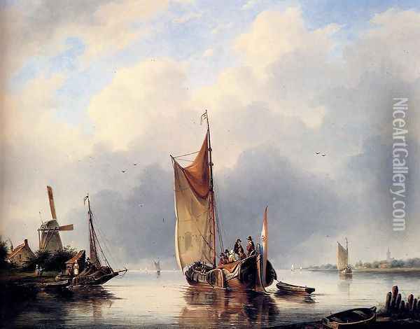 On The Sheldt Oil Painting - Gerardus Hendriks