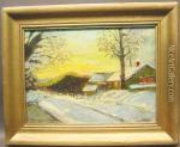 Short Hills, New Jersey In Winter Oil Painting - Edmund William Greacen