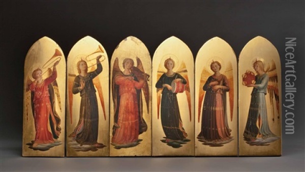 Musizierende Engel Oil Painting - Fra Angelico