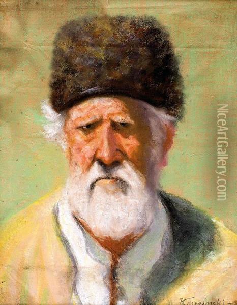 Portret Chlopa W Baranicy Oil Painting - Anton Kaminski