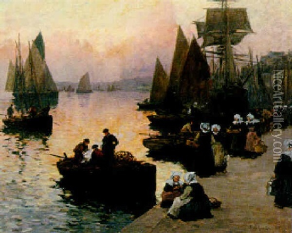 The Port Of Breton Oil Painting - Fernand Marie Eugene Legout-Gerard