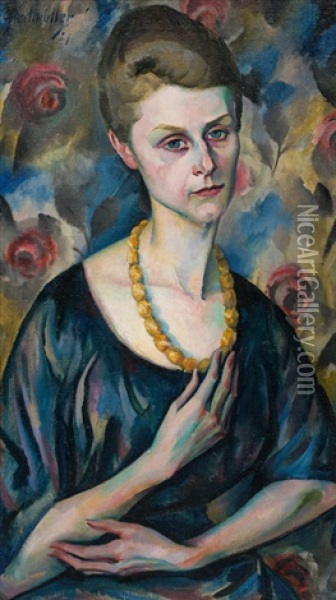 Portrat Einer Dame Oil Painting - August Heitmueller
