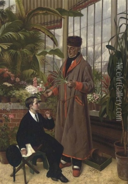 The Botanical Lesson Oil Painting - Edouard Quitton
