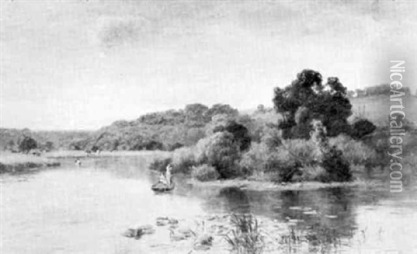 Streatley On The Thames Oil Painting - Thomas Pyne