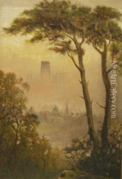Durham Cathedral Oil Painting - John Haswell