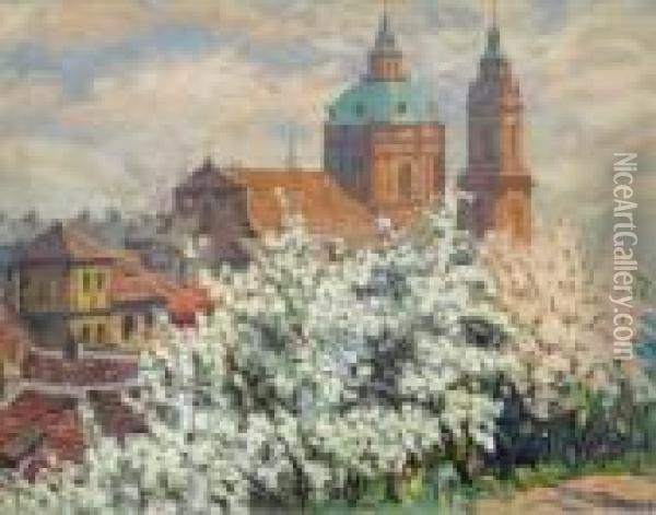 Prague In Spring Oil Painting - Jaro Prochazka