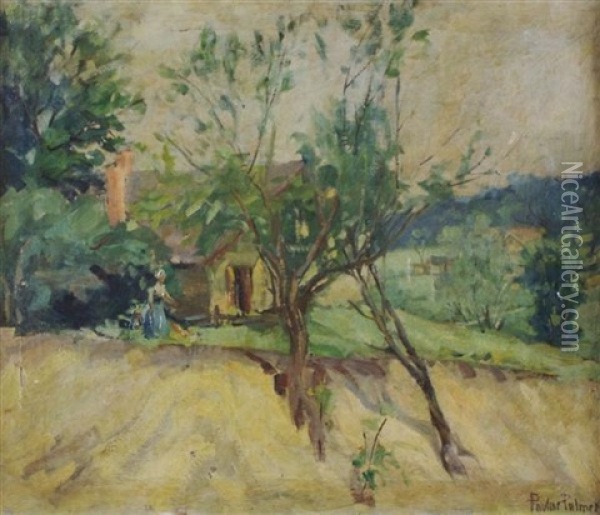 Landscape With Cottage Oil Painting - Pauline Palmer